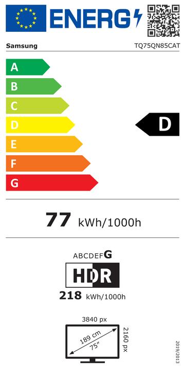 Energie-Label Samsung 75QN85CAT (75", QN85C, NeoQLED, 4K, 2023)
