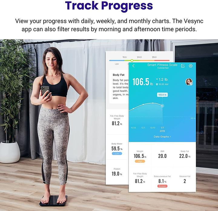 Image du produit Etekcity Bluetooth Körperfettwaage (180 kg)