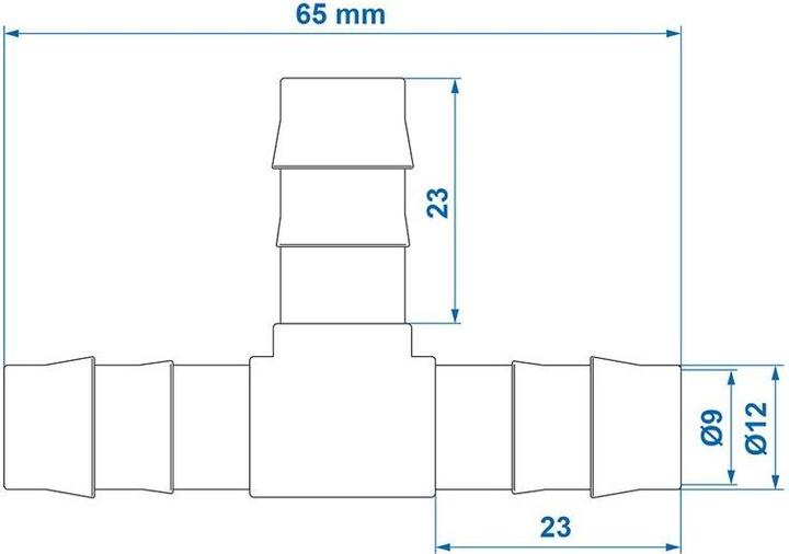 Actual product image ProPlus Hose connector T-piece 12mm 2 pieces in blister pack