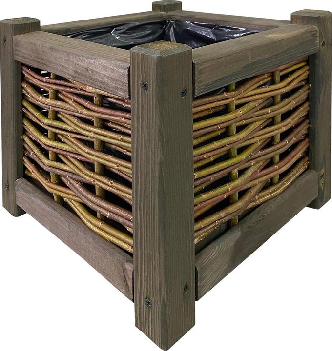Image du produit Natura Punto Bac à fleurs en rotin et bois (30 cm)