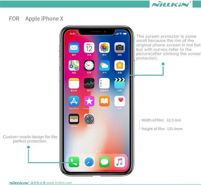 Actual product image Nillkin Matte Series (1 Piece, Apple iPhone X)