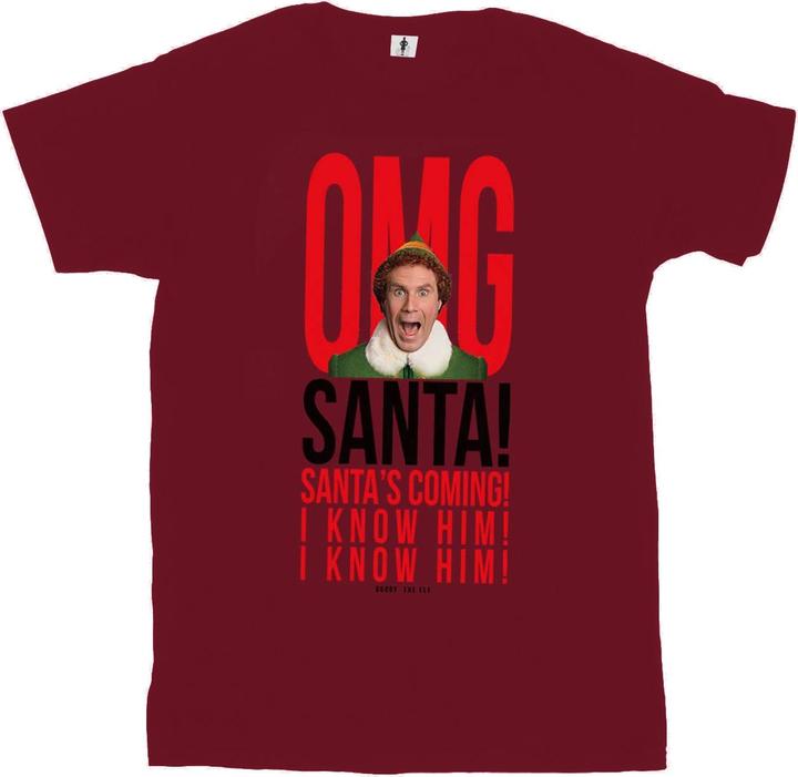 Actual product image Elf Womens/Ladies OMG Santa I Know Him Cotton T-Shirt (S)