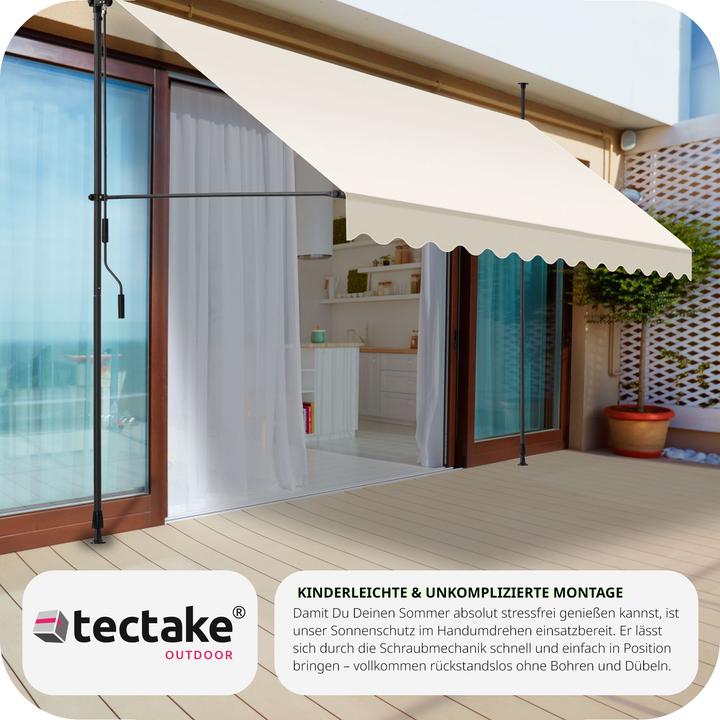 Produktbild tectake Klemmmarkise mit Handkurbel (3.50 m)