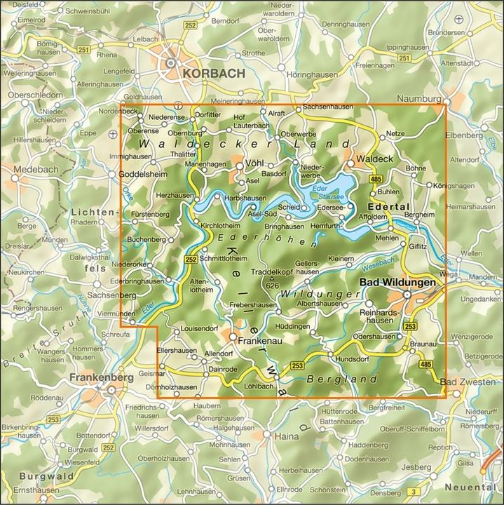 Image du produit Carte de randonnée de la région d'Edersee