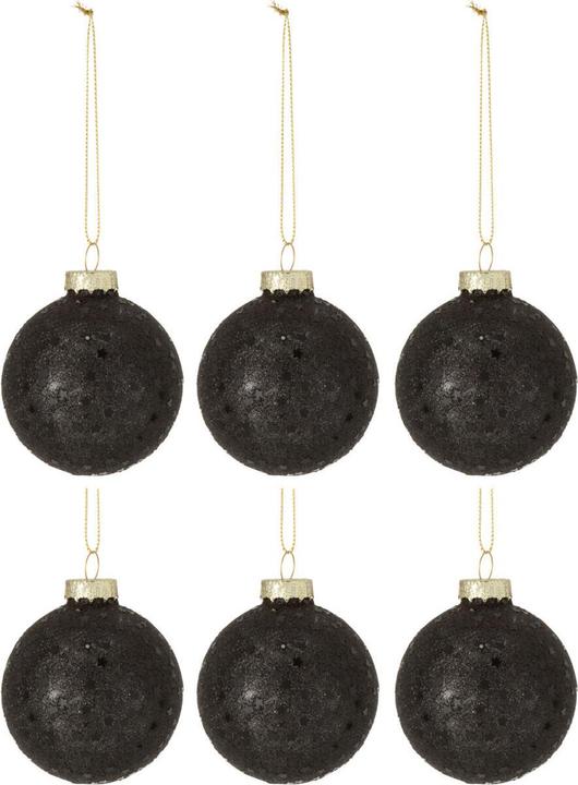 Immagine prodotto J-Line Albero Bianco Baubles Stelle Vetro Nero Piccolo
