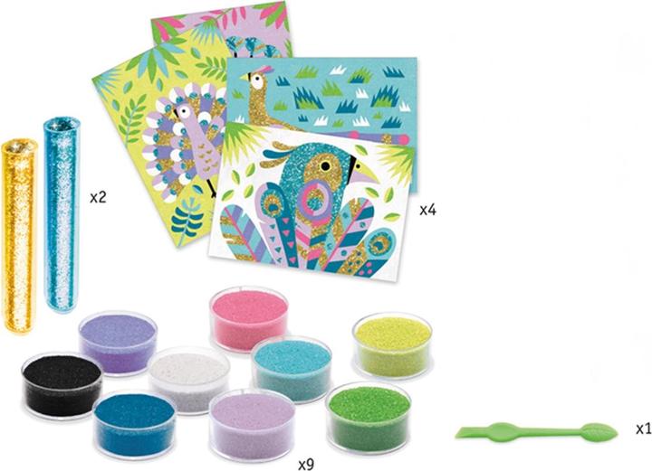 Image du produit Djeco Tableaux de sable Oiseaux colorés