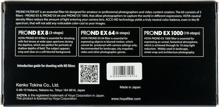 Immagine prodotto Hoya PRO ND EX Filter Kit 8/64/1000 (49 mm, Filtri grigi, 49 mm)