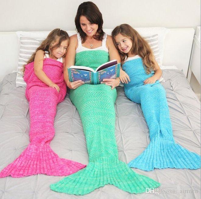 Immagine prodotto MU Classic Coperta a maglia a forma di sirena (70 x 130 cm)