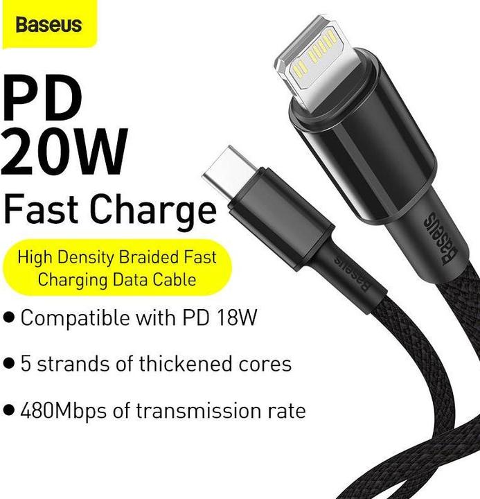 Produktbild Baseus USB C – Lightning (1 m, USB 3.2 Gen 1)