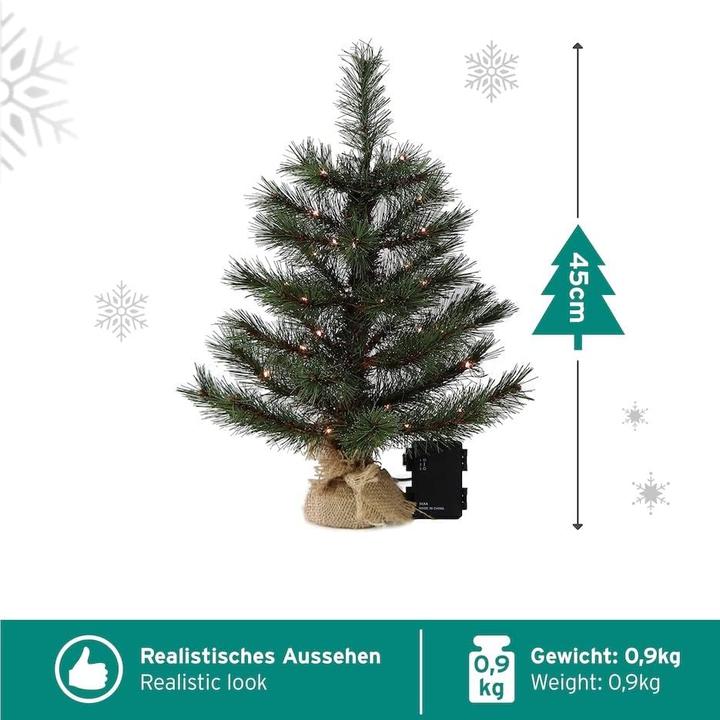 Produktbild Gartenpirat Künstlicher Weihnachtsbaum inkl. Lichterkette (45 cm)