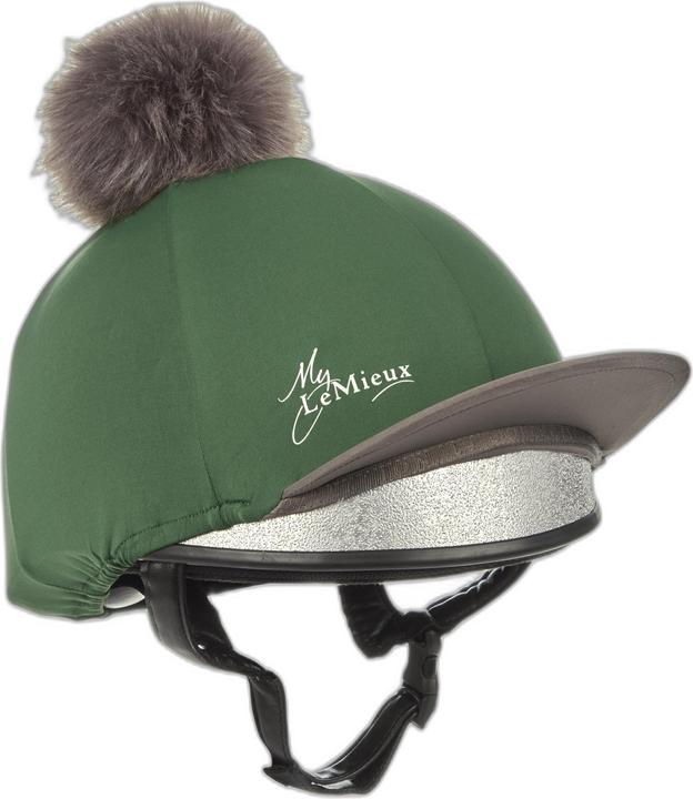 Immagine prodotto LeMieux Copri casco da equitazione con pon pon in seta (Taglia unica)