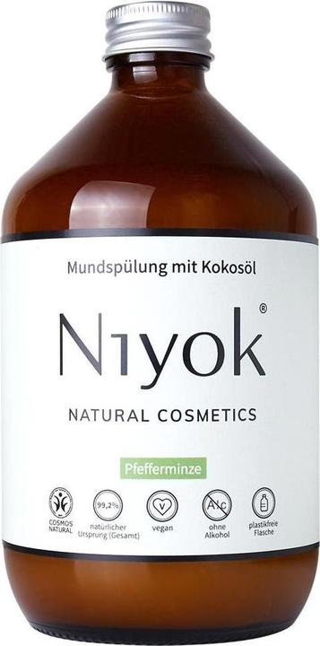 Niyok Mundspülung Kokosöl Pfefferminze (500 ml, Mundspülung)