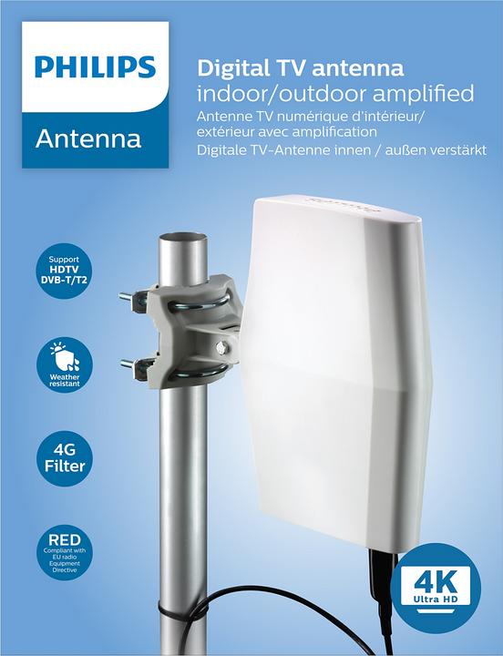 Actual product image Philips Sdv8622/12 (Monopole antenna, 40 dB, DVB-T / -T2)