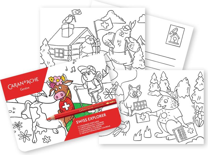 Actual product image Caran d'Ache Swiss Explorer Karten zum Ausmalen (A6, Soft cover)