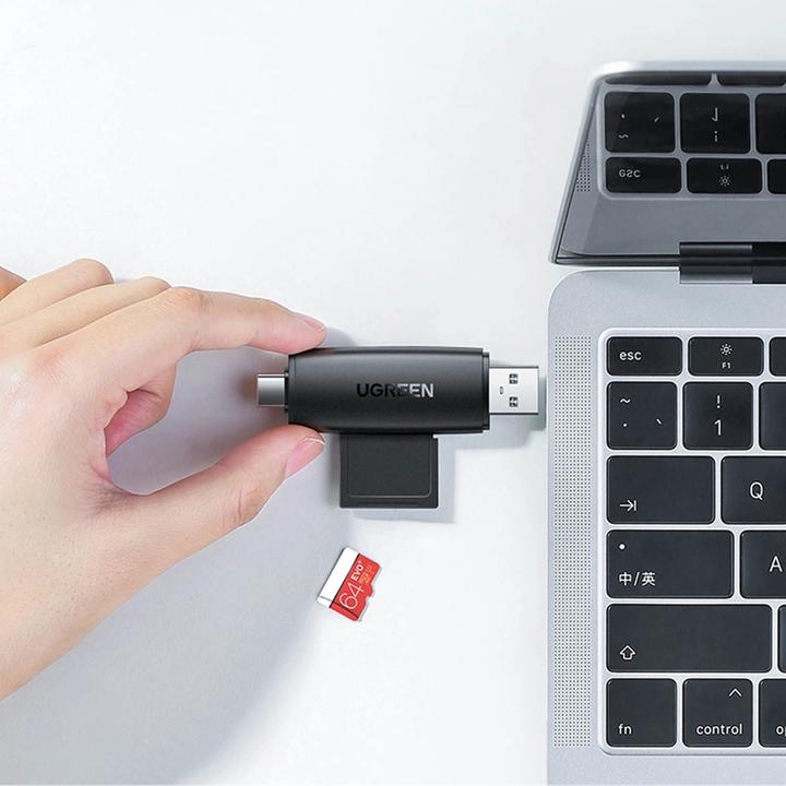 Produktbild Ugreen CM304 USB + USB-C Adapter Card Reader SD + microSD (black) (USB-C)