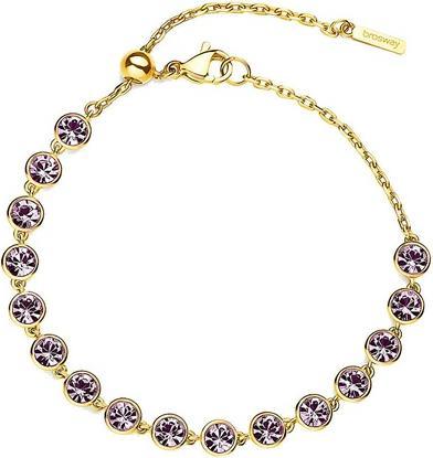 Brosway Symphonia BYM155 Sparkling Purple Crystal Gold Plated Bracelet