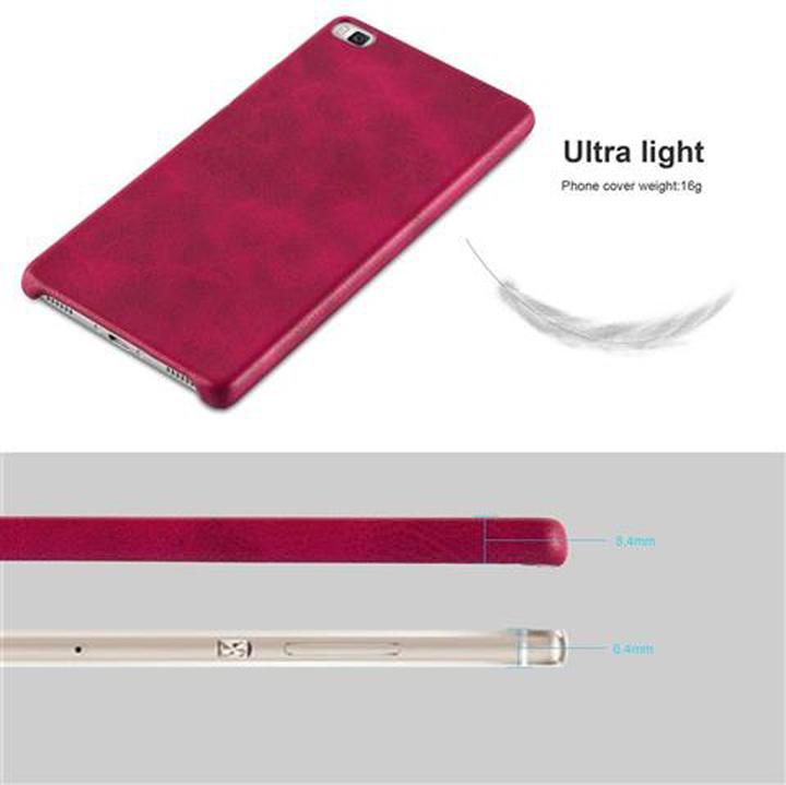 Actual product image Cadorabo Hard cover faux leather with texture (Huawei P8)