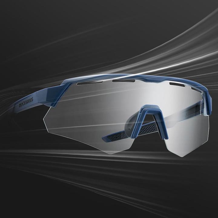 Actual product image Rockbros Polarised Cycling Glasses with UV Protection and Corrective Insert - Purple (Grey, Grey)