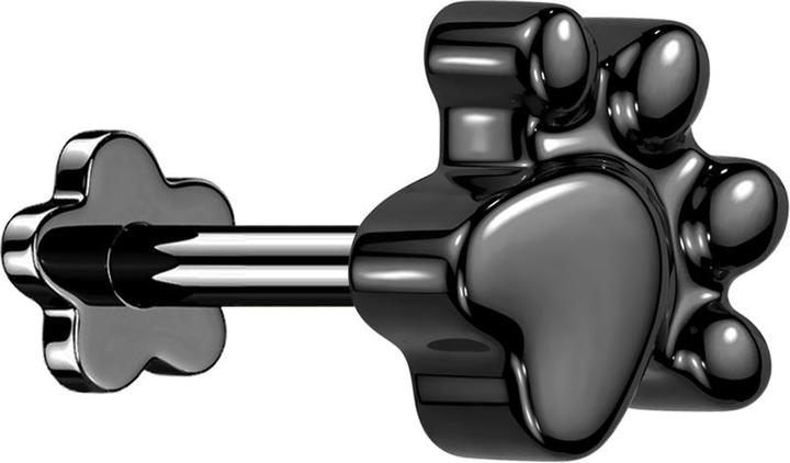 Produktbild Star Piercing Micro Threadless Labret Blume schwarz Pfote (Titan G23, ohne Messing)