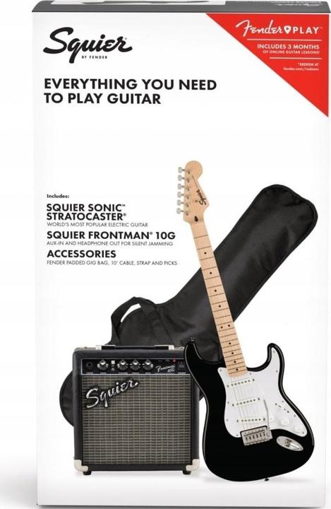 Produktbild Fender Sonic Stratocaster Pack MN Black elektrische gitaar starterset