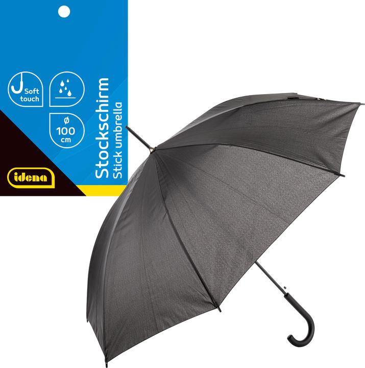 Immagine prodotto Idena Ombrello a bastone nero Ø100cm manico con design soft-touch