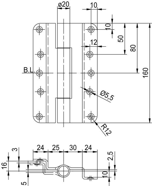 Actual product image Glutz Object hinges with sliding bearings for wooden frames