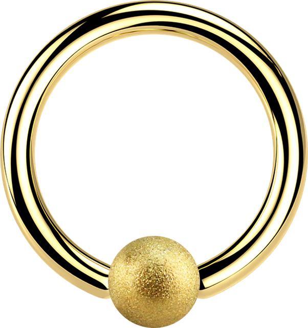 Star Piercing Micro Ball Closure Ring vergoldet gesprenkelt (Chirurgenstahl 316L)