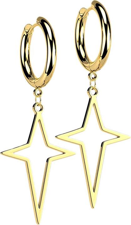 Immagine prodotto Star Piercing Orecchino placcato oro con ciondolo a stella (senza ottone, Acciaio chirurgico 316L)