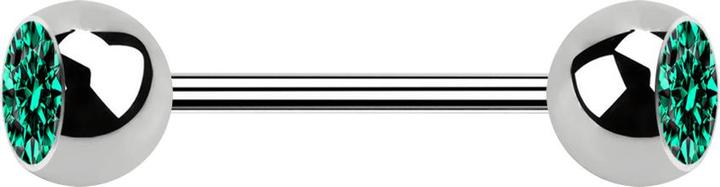 Produktbild Star Piercing Micro Barbell silber mit zwei Kugeln und Kristall türkis (Chirurgenstahl 316L, ohne Messing)