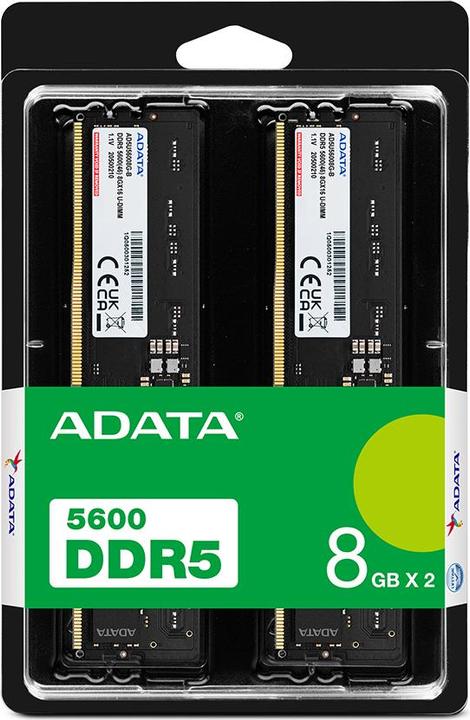 Actual product image Adata DDR5 16GB 5600-46 K2 Premier Tray Dual Tray (2 x 4GB, 5600 MHz, DDR5 RAM, DIMM)