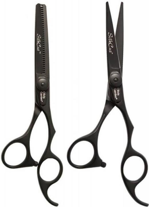 Actual product image Olivia Garden SilkCut Set of 2 Matt Black 5,75'+ Effiliation Scissors EUR (14.61 cm)