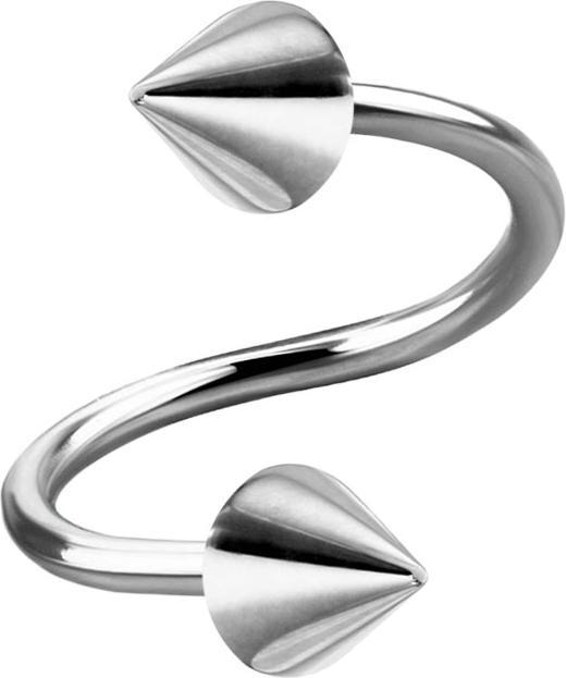 Produktbild Star Piercing Micro Spirale silber mit zwei Cones (Chirurgenstahl 316L)