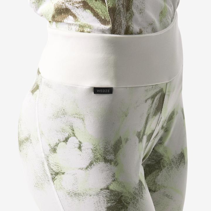 Produktbild Wedze Skiunterwäsche Funktionshose Damen - BL 500 Seamless grün/weiss mit Print (S)
