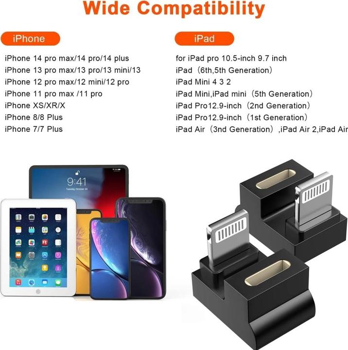 Produktbild PowerGuard USB-C zu Lightning 180 Grad Winkel U-Form Adapter (male/female) (Lightning)