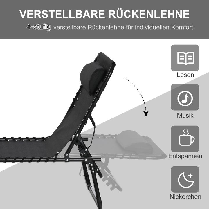 Immagine prodotto Outsunny Lettino pieghevole con funzione di ripiegamento (197 cm)