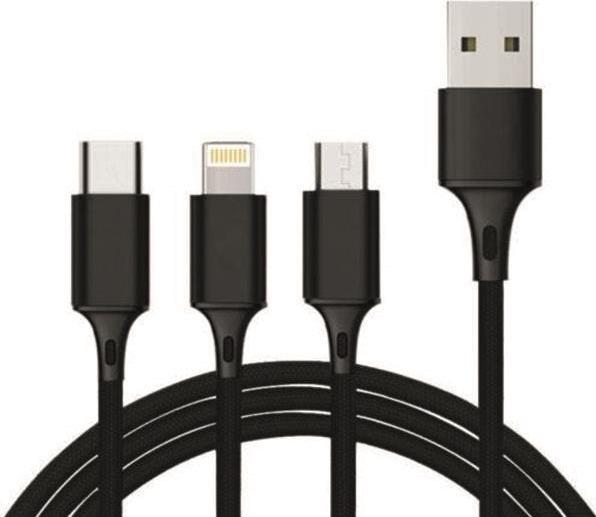 picked. Câble USB multichargeur 3 en 1 (1.20 m)