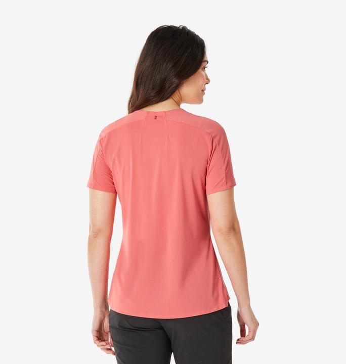 Actual product image Quechua Women’s Short-Sleeved Hiking T-Shirt - MH500 - Red (S)