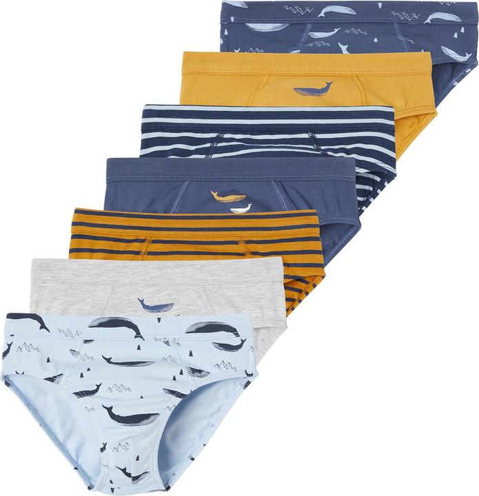 Immagine prodotto Vertbaudet Confezione da 7 slip da ragazzo in cotone biologico, balene (158, Confezione da 7)