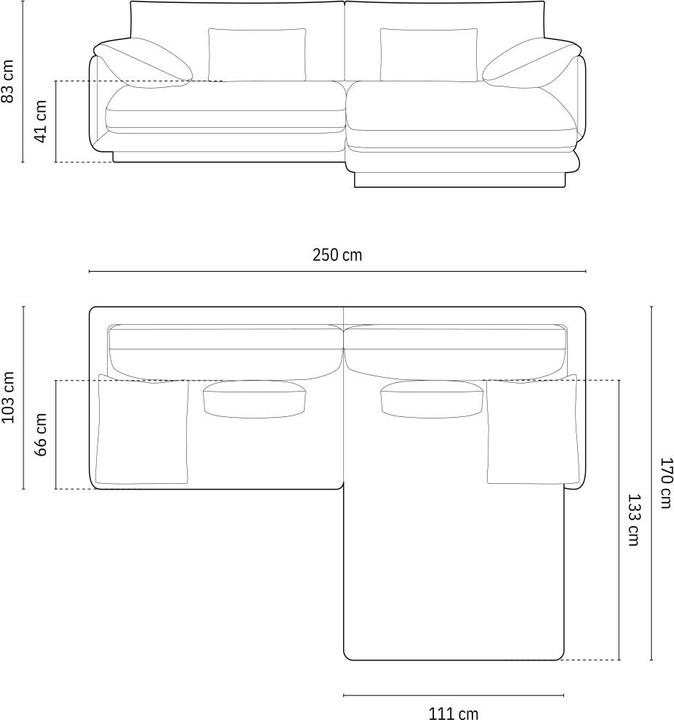 Actual product image Micadoni Corner Sofa, "Torino", 4 Seats, 250x170x83 Made in Europe (Corner sofa)