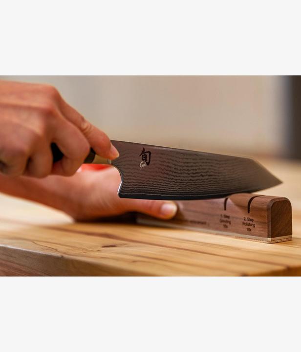 Image du produit Sknife Affûteur en bois de noyer avec courroie en cuir