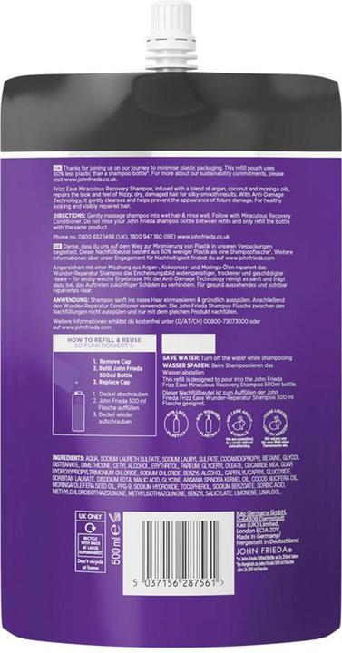 Produktbild John Frieda Frizz Ease Wunder Reparatur (500 ml, Flüssiges Shampoo)