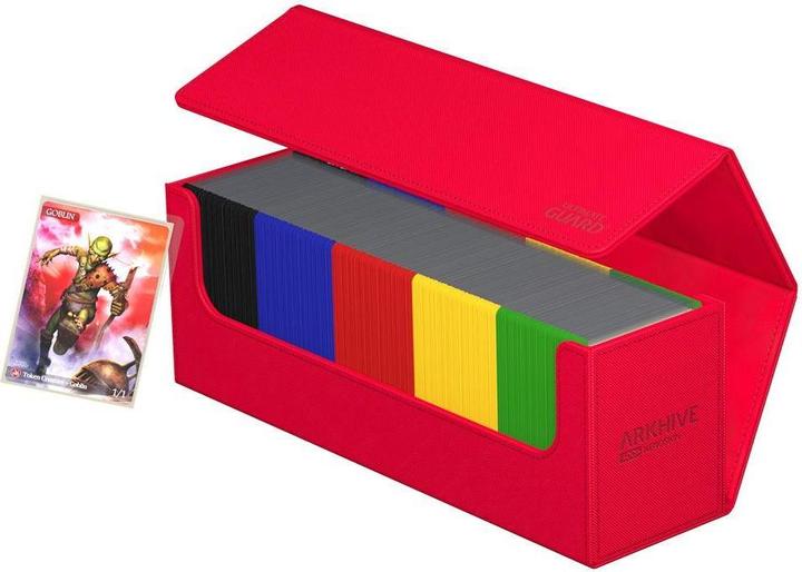 Actual product image Ultimate Guard Card Box XenoSkin Arkhive Monocolor 400+ Red