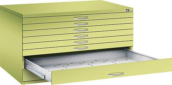 Produktbild C+P Zeichnungsschrank, DIN A0, 8 Schubladen, Höhe 760 mm, viridingrün