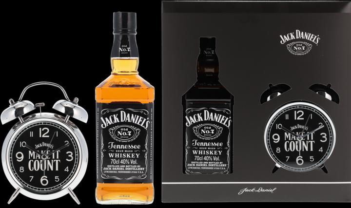 Actual product image Jack Daniel's Tennessee Whiskey 40% Vol. 0,7l in gift box with alarm clock (Tennessee Whisky, 1 x 70 cl)