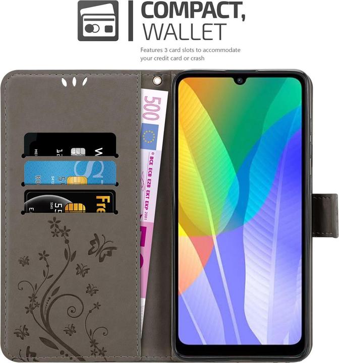 Productafbeelding Cadorabo Bloemen Boekomslag (Huawei Y6p)