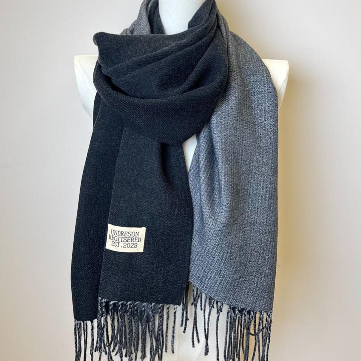 Actual product image Only-Bags.Store Double Sided Scarf Two Colours Simple Basic Imitation Cashmere Tassel Scarf Autumn Winter