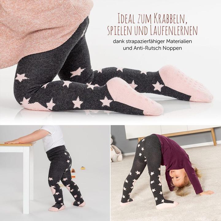 Produktbild La Loona LaLoona Baby-Strumpfhosen Krabbelstrumpfhose - Sterne Rose - (74/80)