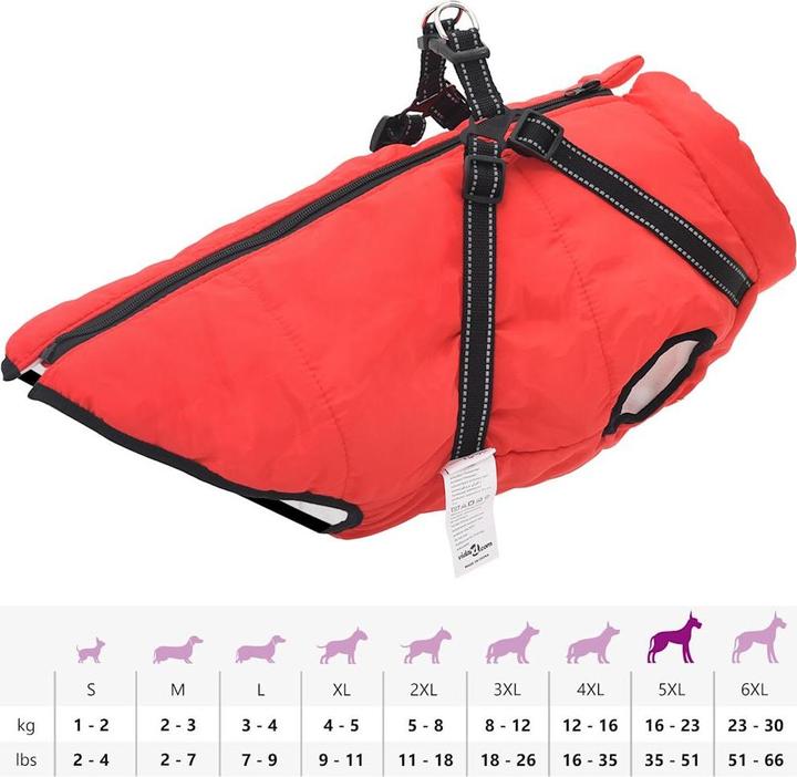Image du produit VidaXL Manteau pour chien avec harnais Imperméable Réfléchissant (52, Manteau pour chien)