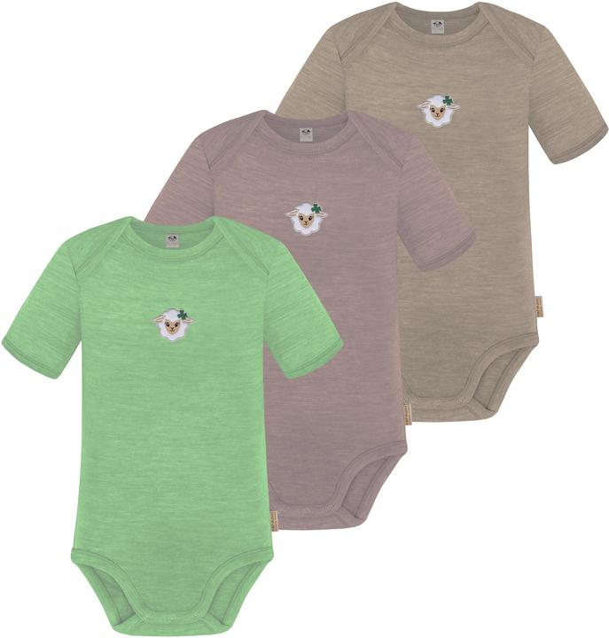 Normani 3er Set Baby Merino Body Kurzarm „Tauranga" - 9295