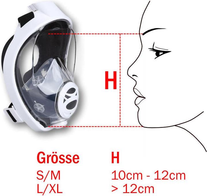 Immagine prodotto Hermex Maschera Snorkel Maschera integrale Maschera subacquea Occhiali da nuoto